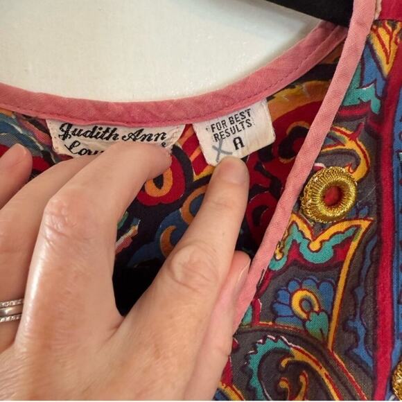Vintage Judith Ann Loungewear Colorful Midi Dress - Picture 6 of 7